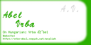 abel vrba business card